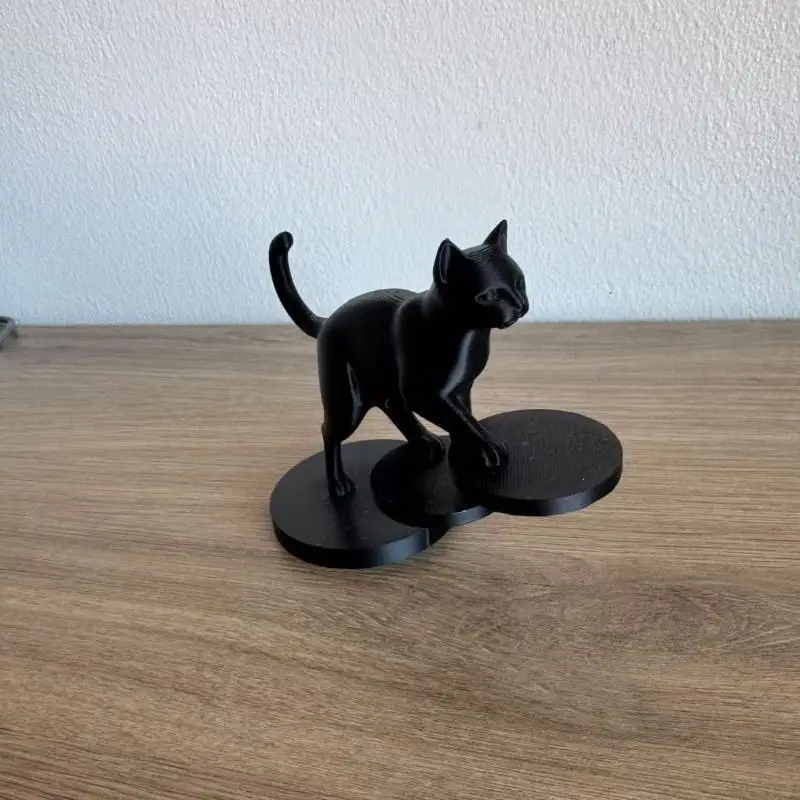 .Hot Sale-3D Printed Modern Leaping Cat Sculpture Geometric Minimalist Home Decor Living Room Desk Ornament Gift For Cat Lovers