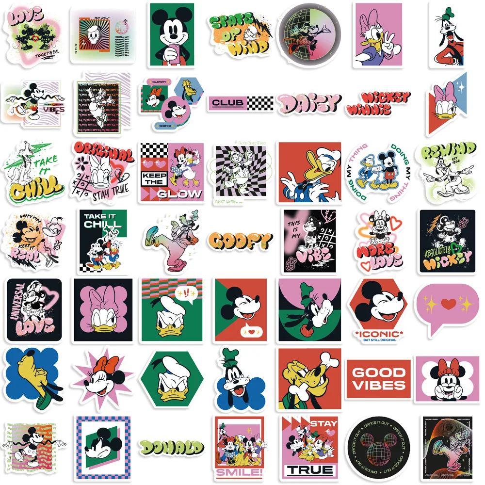 50 قطعة ديزني ميكي ماوس دونالد داك الكرتون ملصق DIY بها بنفسك الهاتف المحمول الأمتعة سكيت الكتابة على الجدران الشارات متعة للعب الأطفال #4