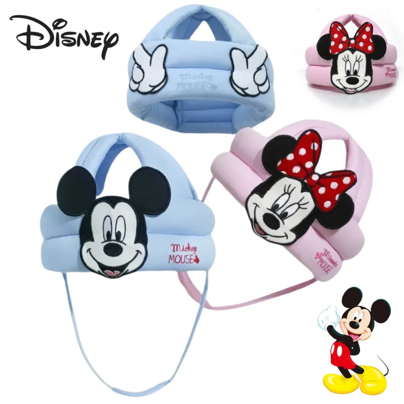 Disney Микки и Минни, милая кавайная мягкая защита головы, детская осенняя шапка, креативный простой мультяшный набор наколенников для предотвращения столкновений