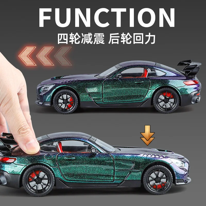 1:24 Mercedes-Benz AMG-GT Alloy Car Model Sound And Light Pull Back Toy Car Boy Collection Decoration Gift