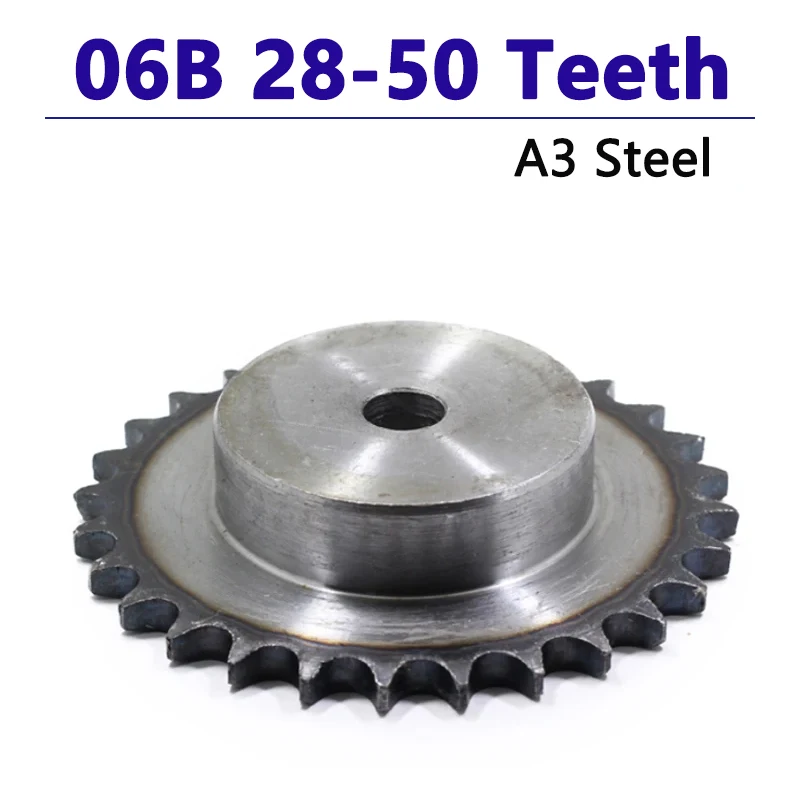 

1pc 06B 28-50 Teeth Sprocket Wheel Chain Gear Industrial A3 Steel Suitable For 06B Roller Chain Pitch 9.525mm