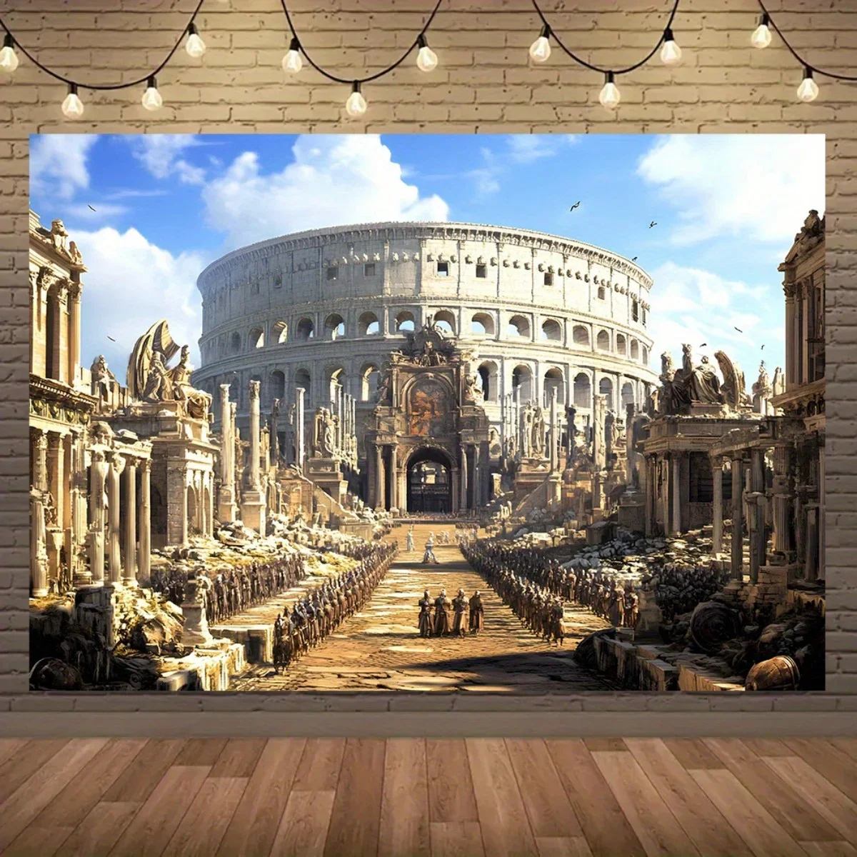 Ancient Rome Celebration Tapestry Empire Architecture Wall Hanging Art Decor for Classroom Theme Party Room
