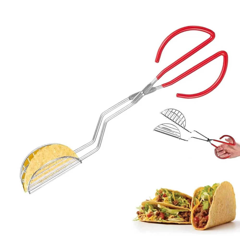 Durable U-Shaped Taco Shell Tong Stainless Steel Multi-purpose Tortilla Holders Pizza Roll Rack Kitchen Utensils