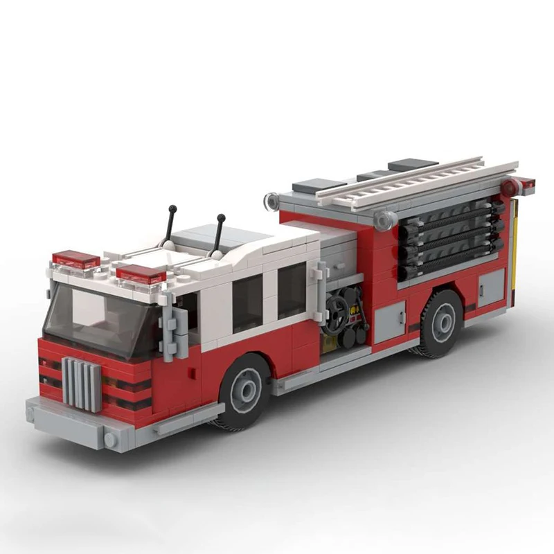 City US Fire Engine Technical Car Truck 369PCS Bricks Set Model Building Blocks Kits Assemble Toys for Children Kids Gifts