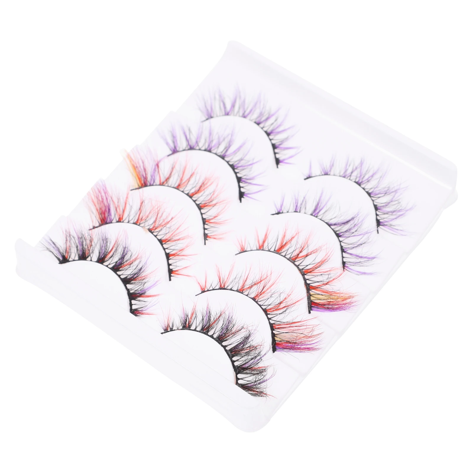 

5 Pairs False Eyelashes Colored Lashes Halloween Cosplay Faux lashes Costumes Goth Sunglasses Imitation