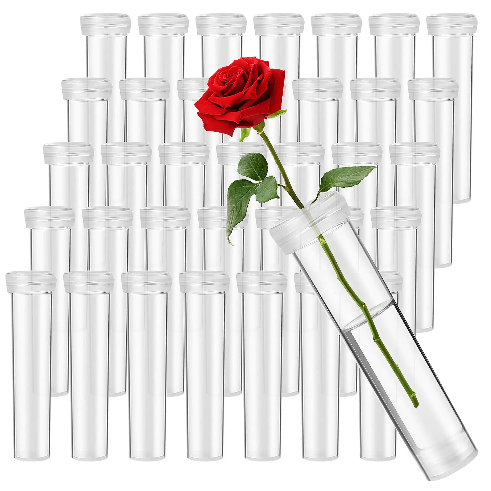 100 pcs Flower Bouquet Packaging Wedding Floral Wrapping Halloween Christmas New Year Flower Water Tube Floral Stem Tubes