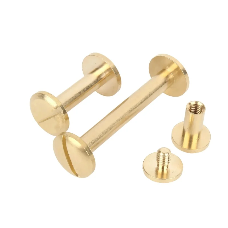 Латунные медные однотонные круглые плоские заклепки, кожаный ремень, кошелек, винт для альбома, заклепка для крепления гвоздей M4