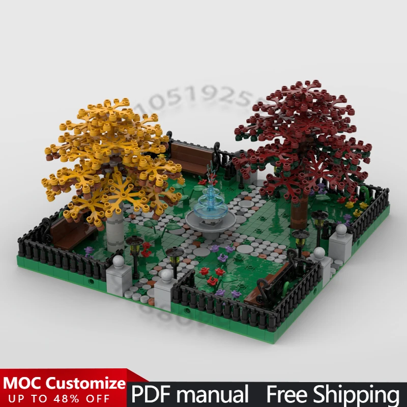 1427 PCS Building Brick Modular Park #2 | 4 sides connection MOC Customize Modular Building Block Design DIY Assembly Toy Gift