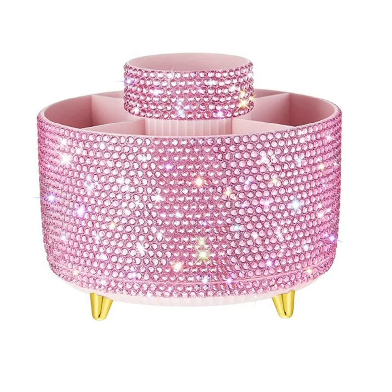 

ABMH-Bling настольные аксессуары-органайзер для женщин и девочек-подростков, блестящий держатель для ручек, держатель для кистей для макияжа со стразами и 5 слотами