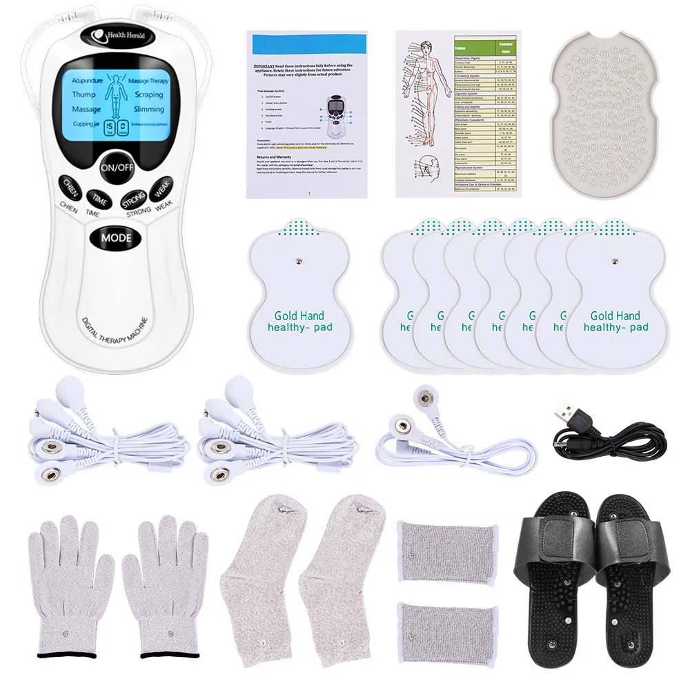 Estimulador muscular eléctrico Tens para fisioterapia, electroestimulador de acupuntura EMS, masaje corporal, terapia Digital, máquina de adelgazamiento