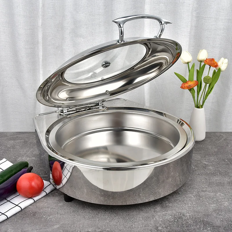 Chafing Dish Warmer Stainless Steel Gold Commercial Use Easy Assembly Sturdy Durable Stable Construction Space Saving