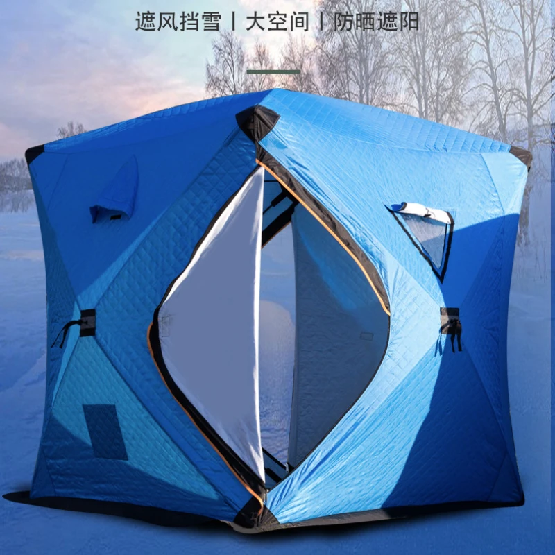 Winter fishing house, thickened with cotton, winter tent, snow fishing tent, snow fishing house, warm and cold proof, snow proof