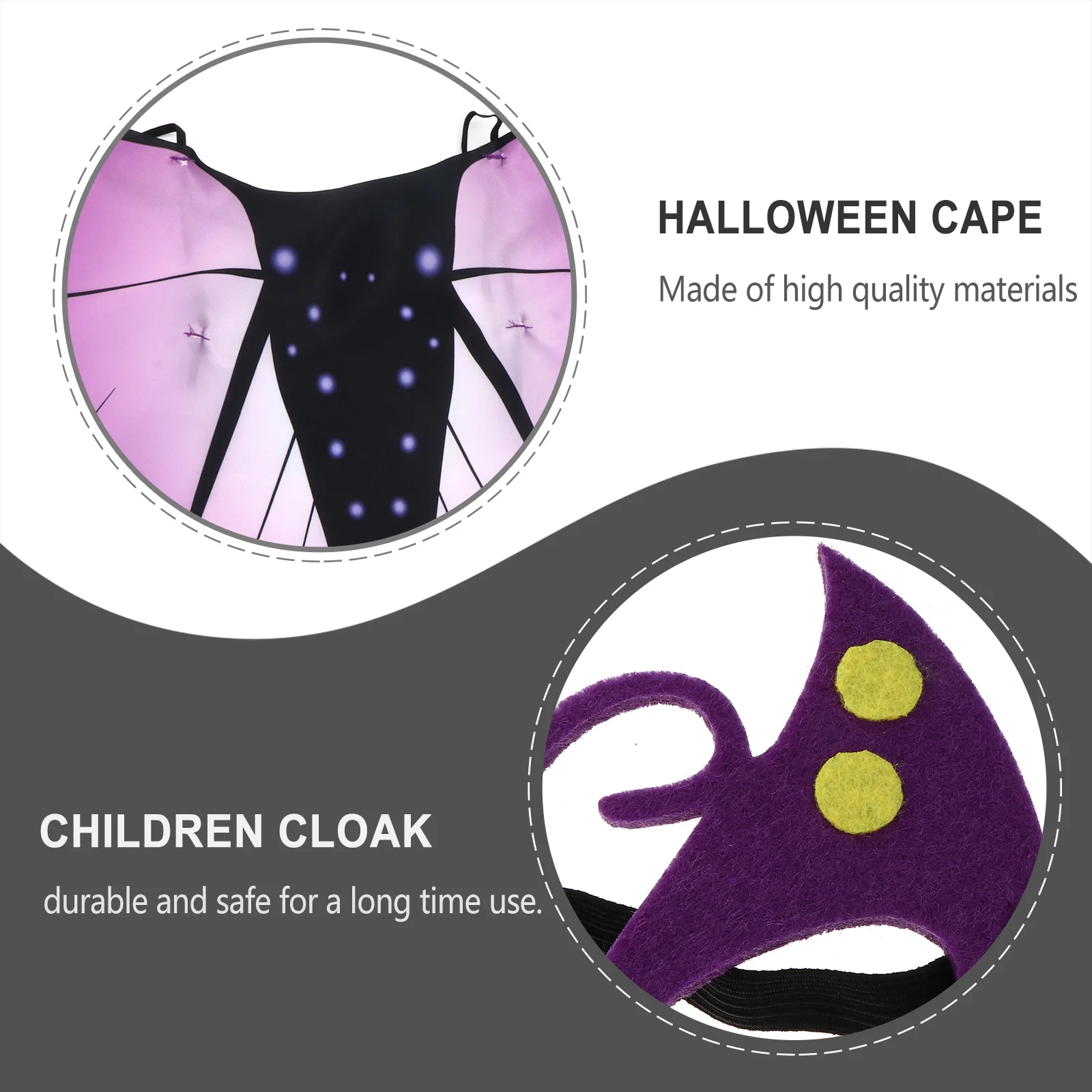 

2 pcs Halloween Cape Soft Comfortable Party Costume Cosplay Cloak Photo Props Decorative Cape For Halloween Party