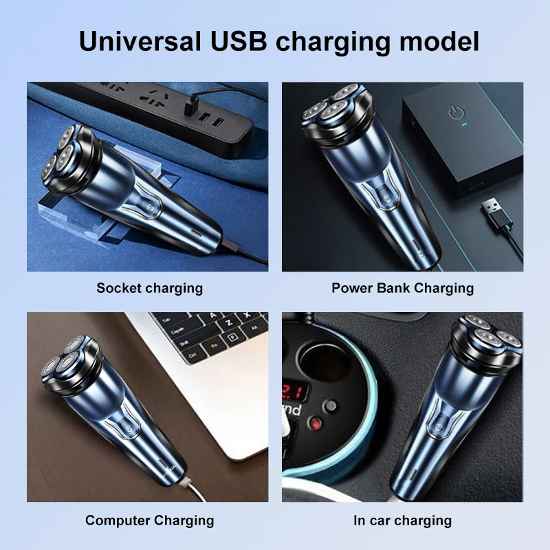 الكهربائية 8D العائمة شفرة ماكينة حلاقة دوارة USB شحن سريع Ipx-7 مقاوم للماء منخفضة الضوضاء المحمولة للسفر المنزل 2025 جديد