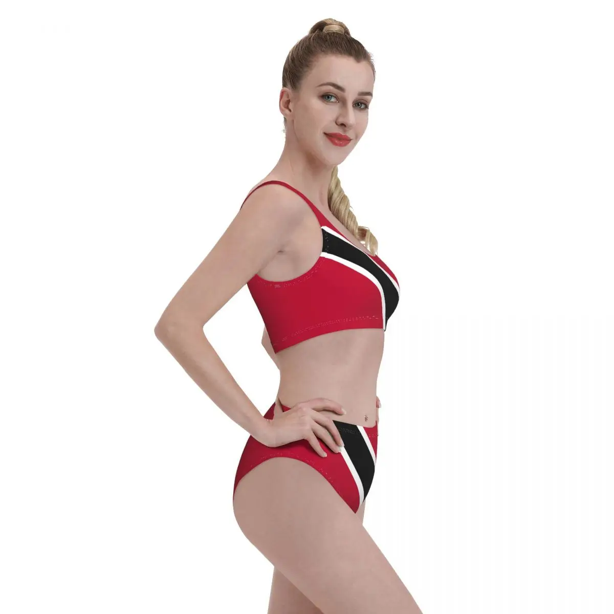 Trinidad And Tobago Flag Summer Bikini Sets Two Piece Swimsuit Bathing Suit Sport Swimwear Beachwear for Girl Women