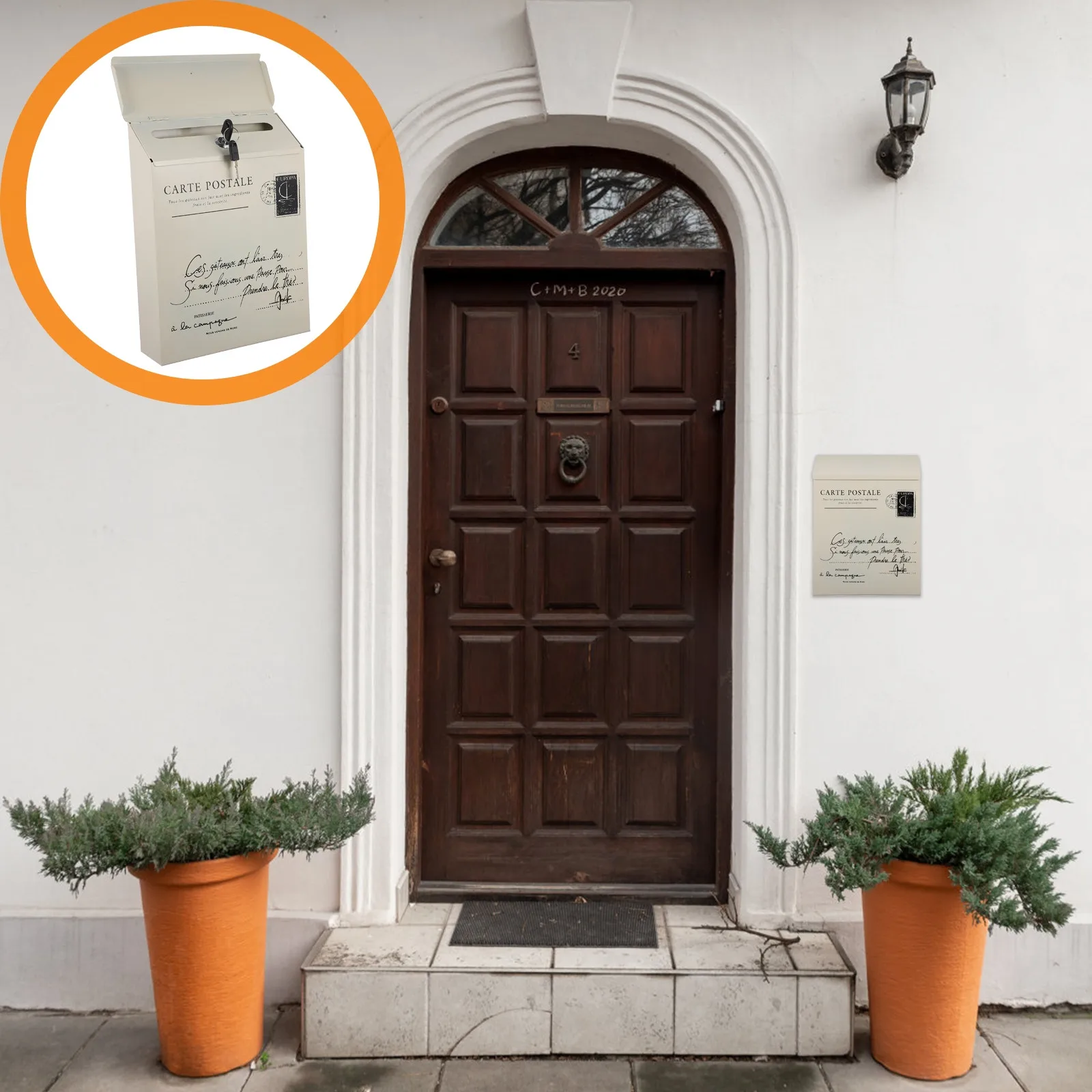 

1 шт. Ретро почтовый ящик в винтажном стиле, железный, запираемый, настенный, для домашнего декора, почтовый ящик в деревенском стиле