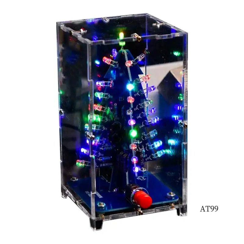 

TA-DIY Christmas Tree Kits Colorful RGB LED Christmas Tree Electronic Science Assemble Kit For Christmas Trees DIY B