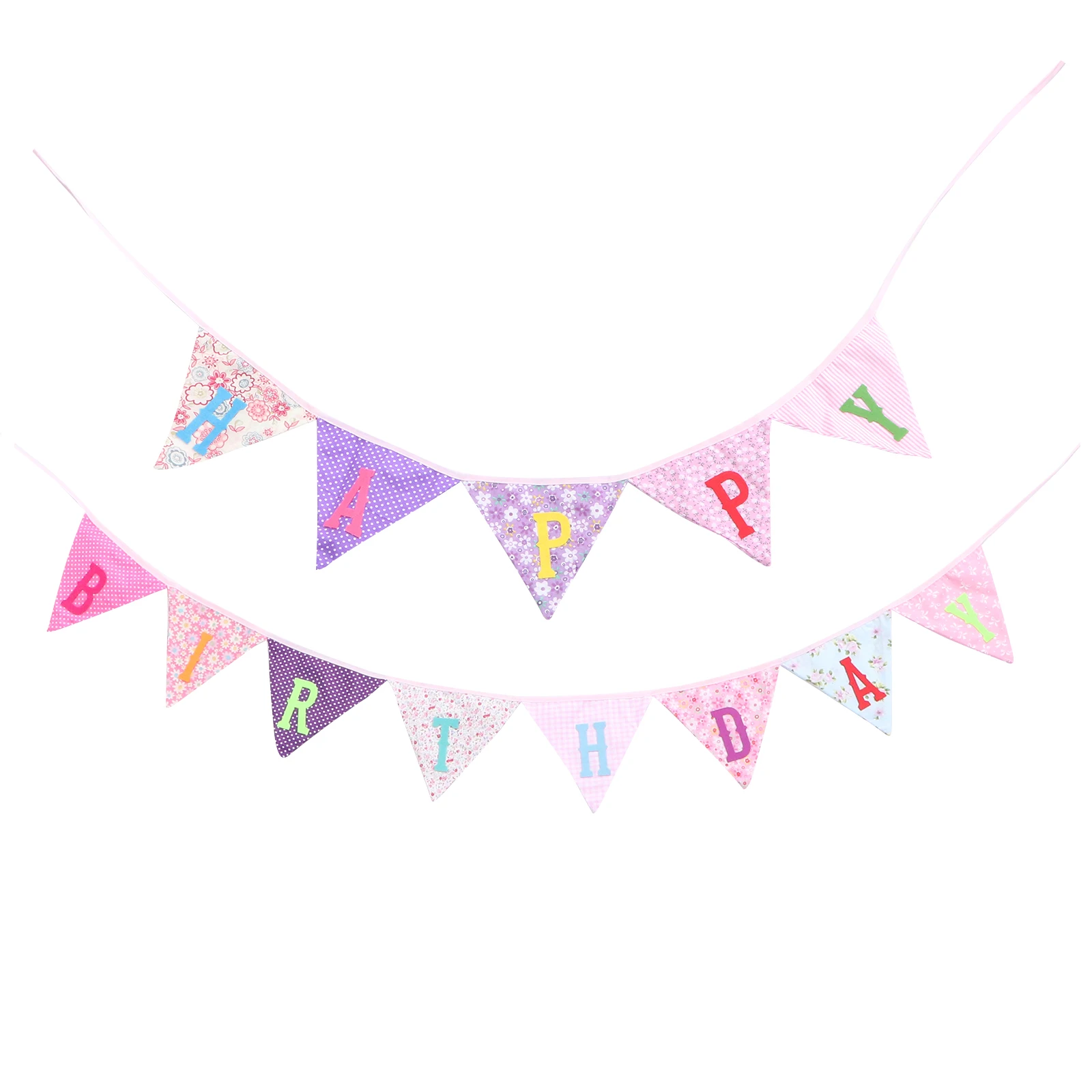 

Double Layer Birthday Banners Triangle Anniversary Party Decorations Bunting Banner Photo Backdrops Walls Indoor Outdoor Wedding