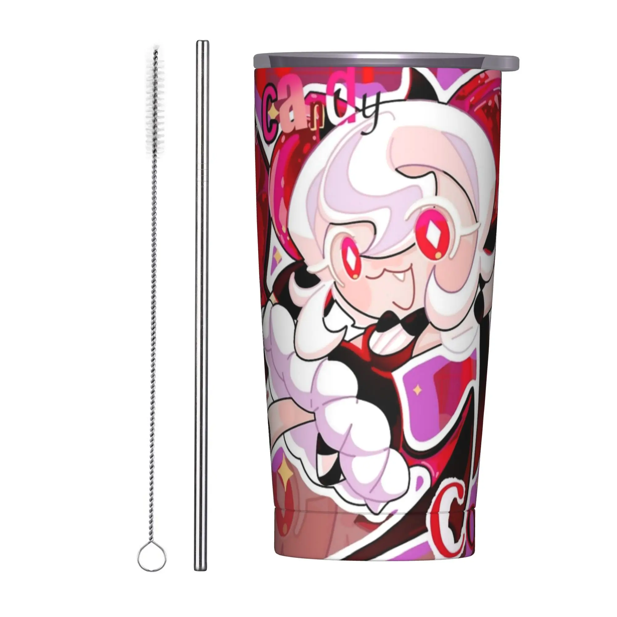 apple candy Cookies Runs Kingdoms Tumbler Vacuum Insulated  Coffee Cups with Lid Straw Smoothie Tea Mug Water Bottle, 20oz