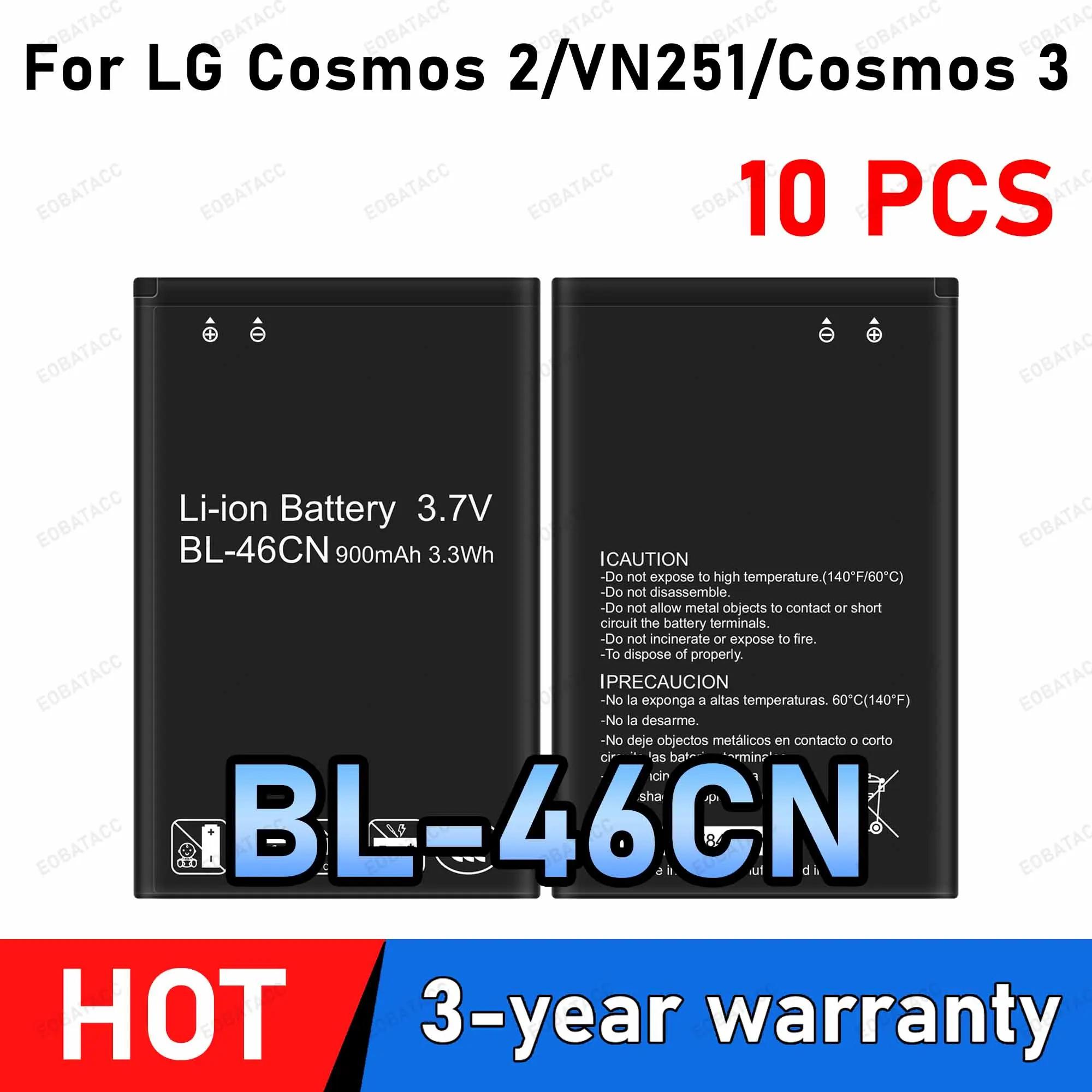 10Pcs BL-46CN 900mAh Battery For LG Cosmos 2/VN251/Cosmos 3 Mobile Phone