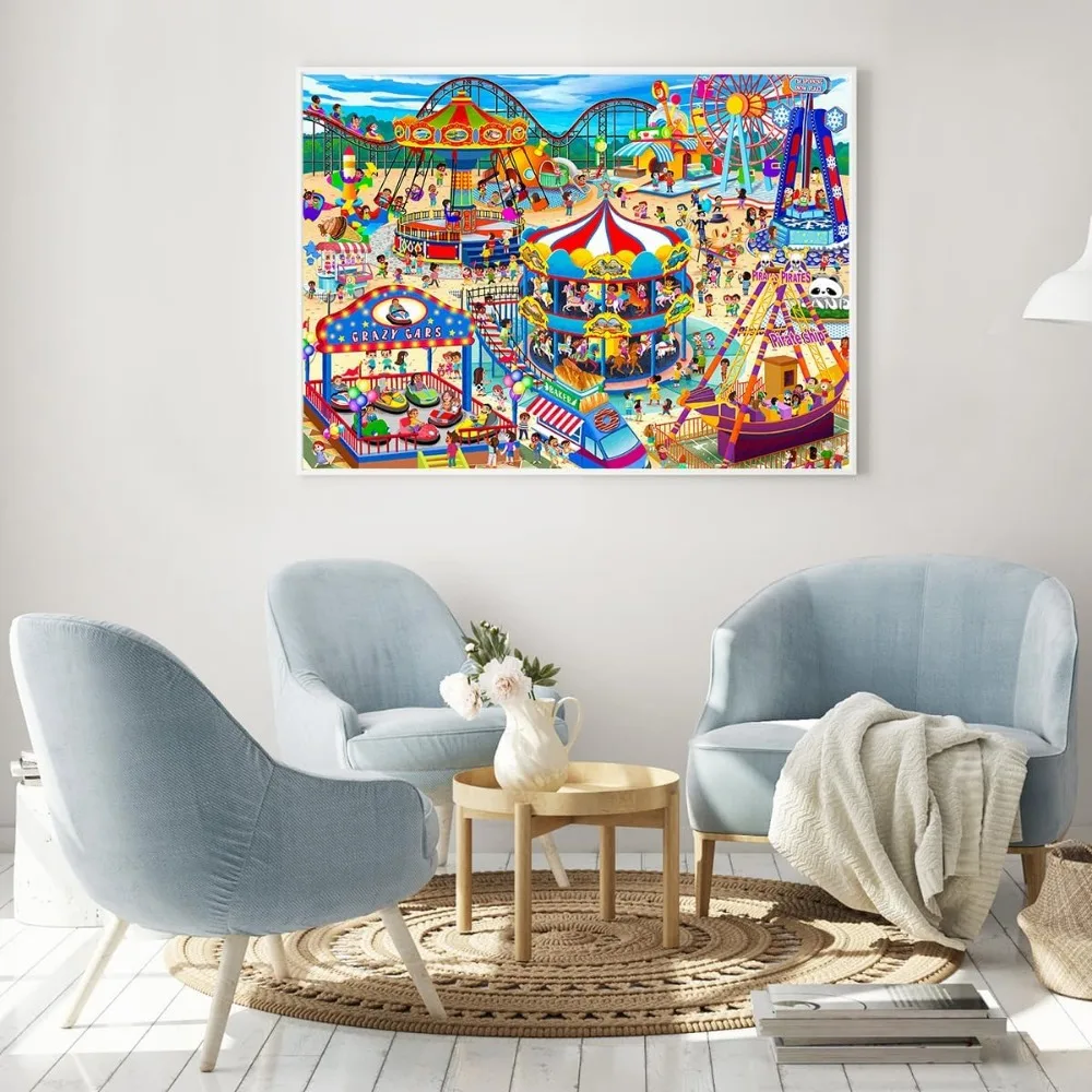 1000/500/300/120 Pieces Amusement Park Jigsaw Puzzles for Adults Home Decor Challenging Family Fun Educational Toys Game