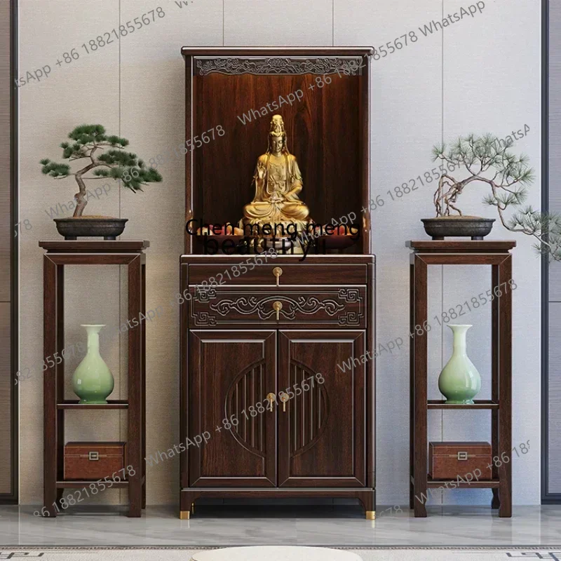 z183   Solid wood offering Buddha cabinet vertical cabinet household offering table vertical cabinet shrine Buddhist platform