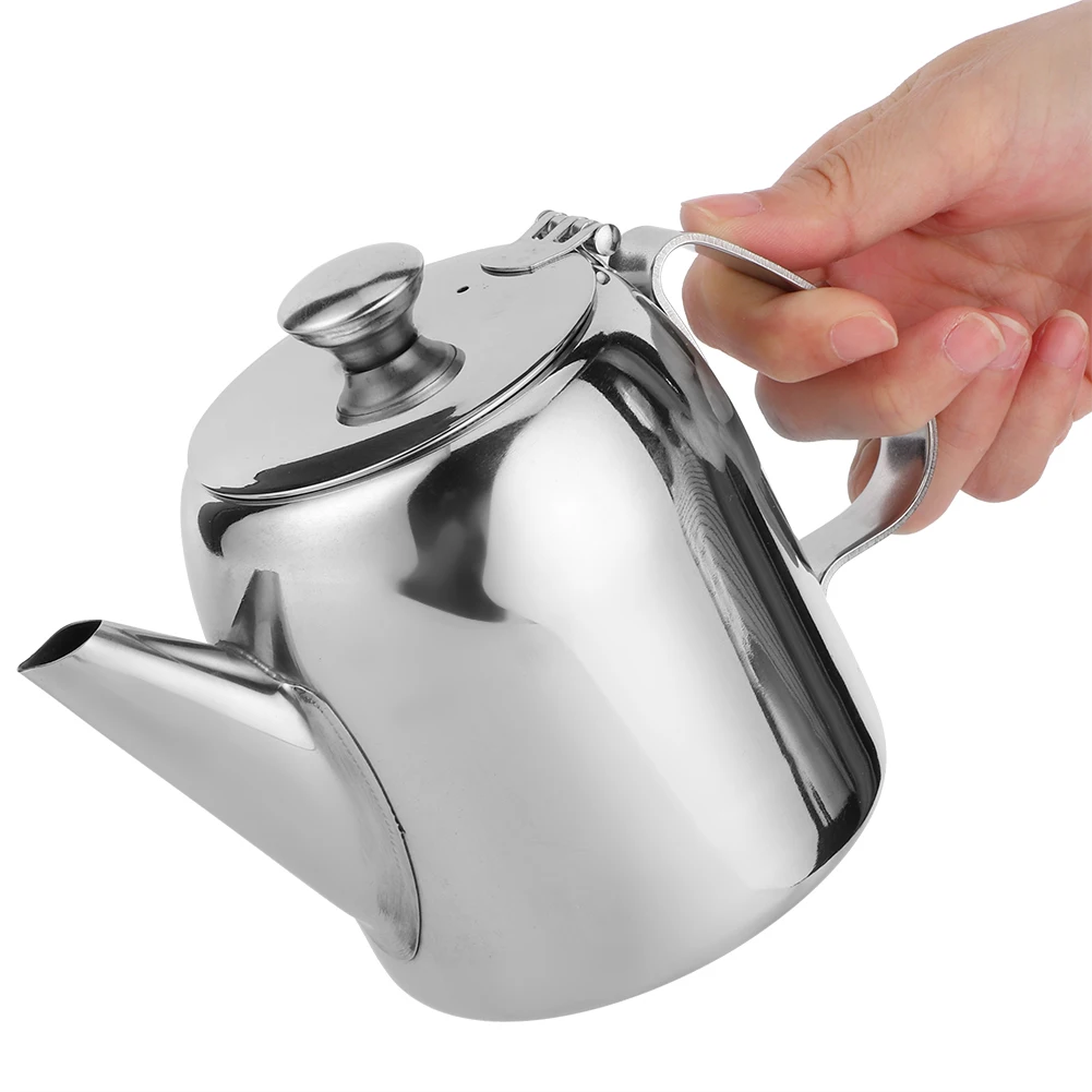 500ml 850ml Teapot Stainless Steel Coffee Pot Cold Water Kettle Short Spout for Home Hotel Restaurant