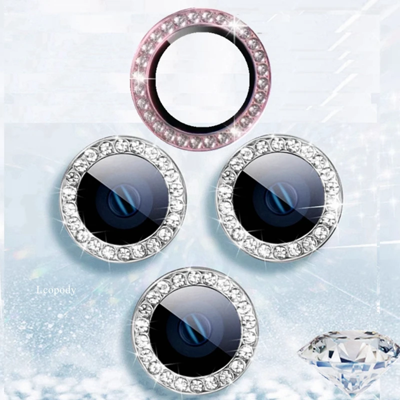 2-3Pcs Diamond Metal Camera Lens Protector Ziai For iPhone 11 12 13 14 15 16 17 Pro Max Air Mini 16E 14 15 plus Protective Glass