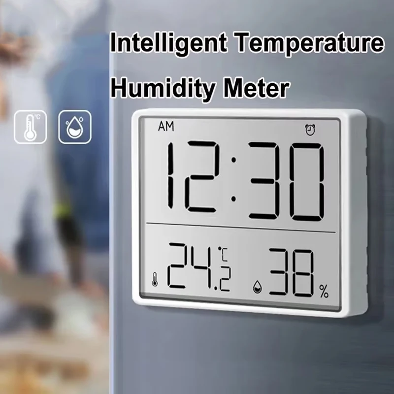 Multifunction Thermometer Hygrometer Automatic Electronic Temperature Humidity Monitor Clock Household Thermometer