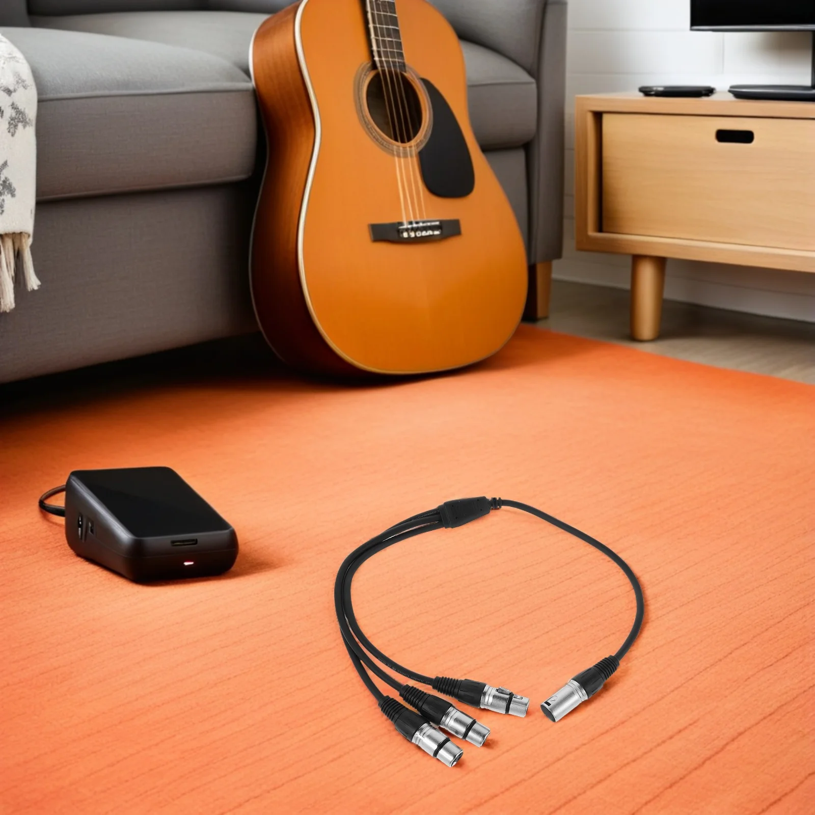 

2Pcs 0.6m Xlr 1 to 3 Splitter Cable Microphone Splitter Adapter Shielded Wire for Clean Audio Signal in Live Performance Studio