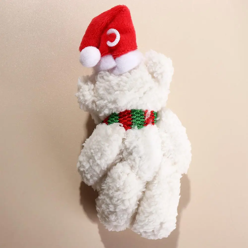 Keyring Bear Scarf Flower Christmas Bear Soft PP Cotton Christmas Bear Cute Christmas Bear Pendant Couple