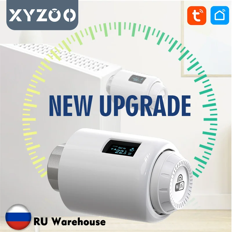 

Tuya WiFi Radiator Thermostatic Valve Smart TRV Temperature Heating Actuator Programmable Thermostat APP Remote Control & Alexa