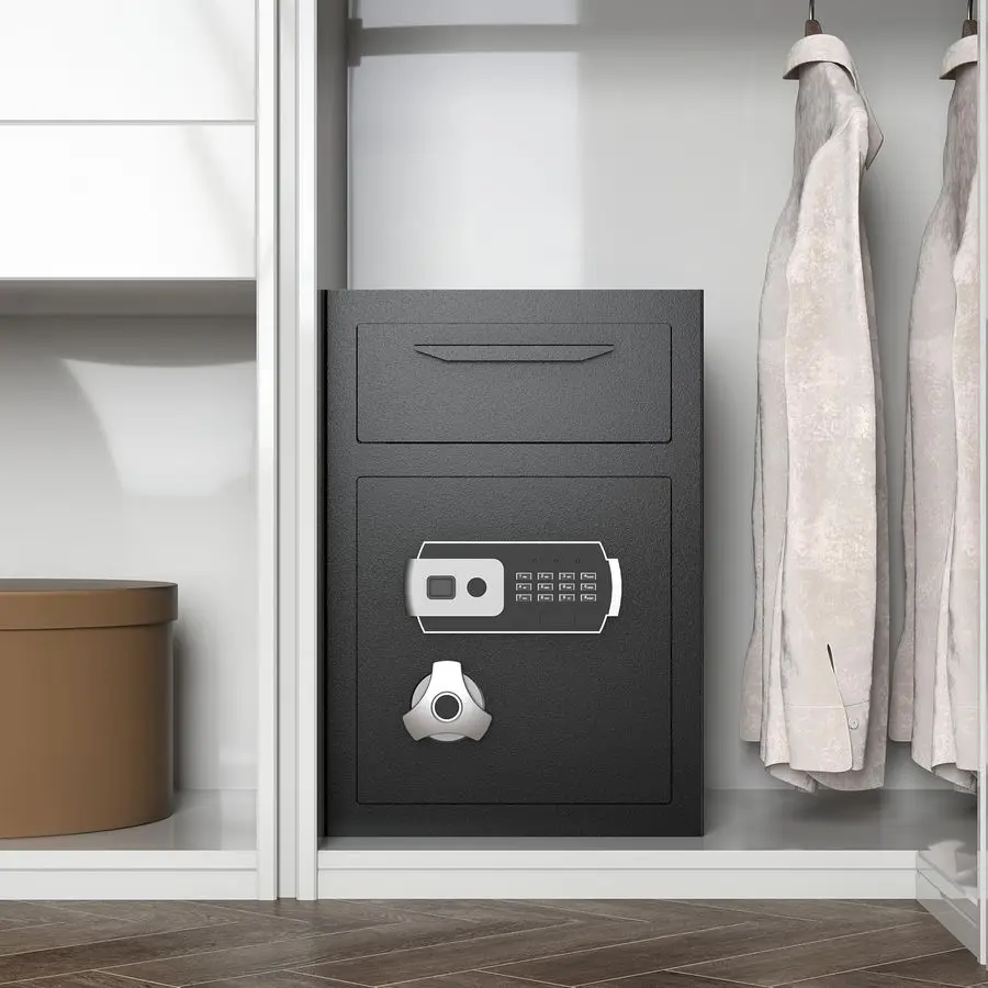 CUB Drop Safe للأعمال، صندوق الأمان الإلكتروني مع مجموعة رقمية ومضادة لصيد الأسماك، خزائن إيداع مع Waterp مقاومة للحريق #4