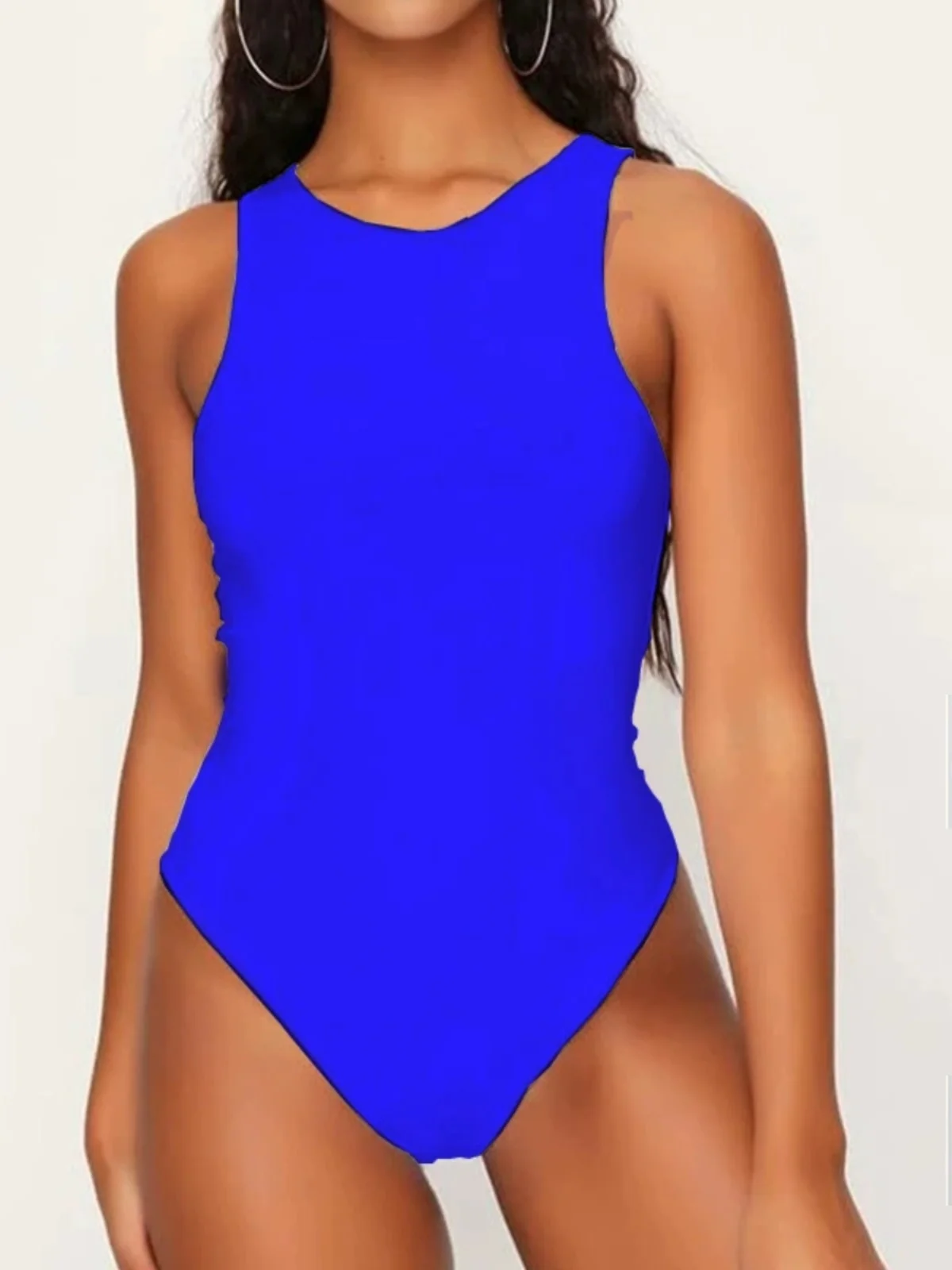 

Slim Fit Color Svel Jumpsuit Pure Color Svel Conformal Street Sle round Ne Splice Pattern Summer Casual Wear