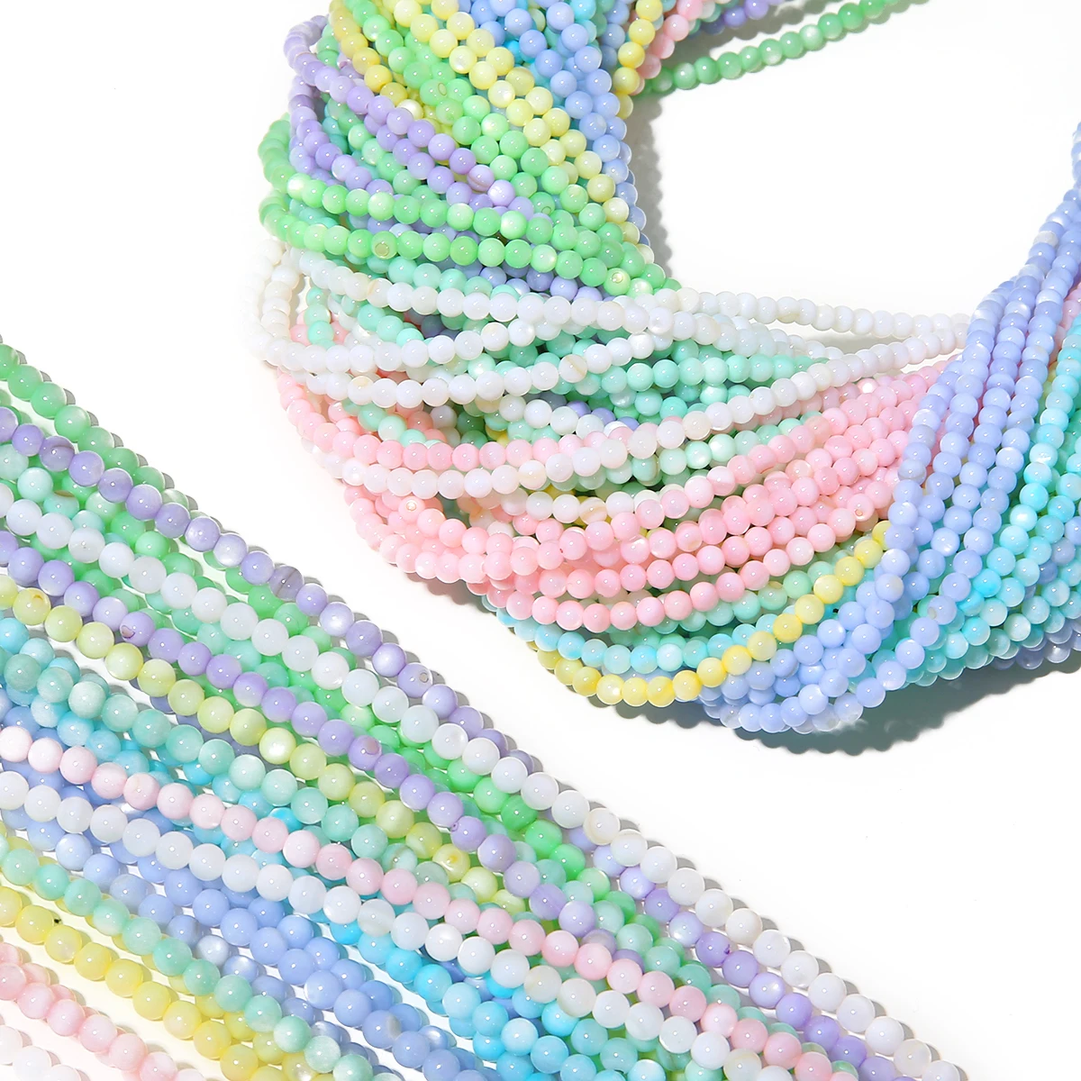 3mm 1Sr Natural Freshwater Shell Ball Unique Loose Beads Handmade DIY Jewelry Bracelet Necklace Earring Jewelry Accessories Mate