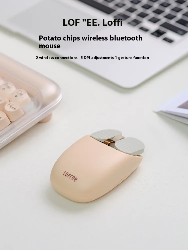 Lofree Potato Chip Mouse 2.4g Wireless Bluetooth 5.0 Dual Mode Mouse Office Charging Can Be Used For Laptop Tablets Ipad Styles