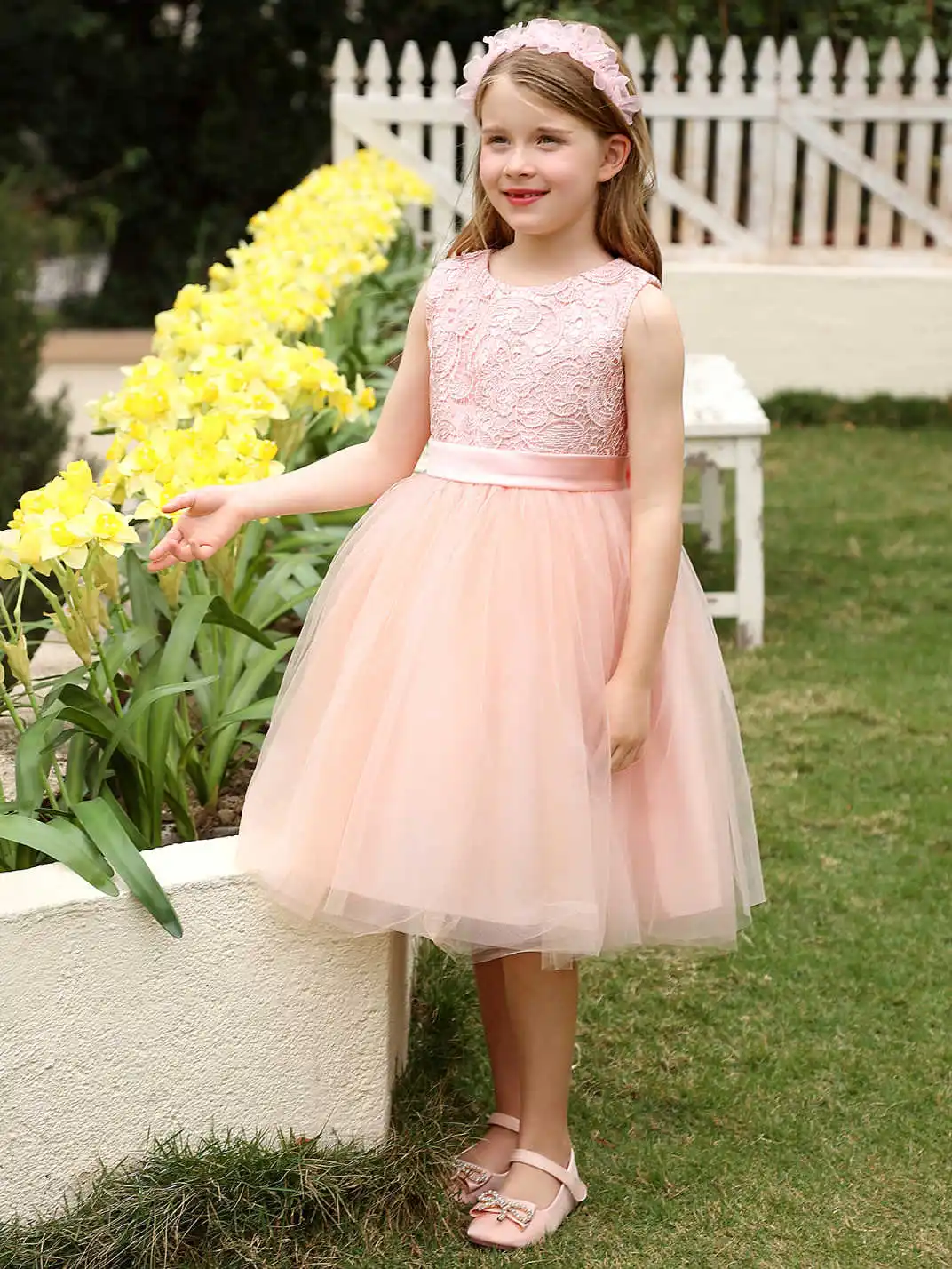 

Платье для особых случаев для девочек, платье на подтяжках, вечерние, подростковые, бант, полиэстер (полиэстер), цветочный принт