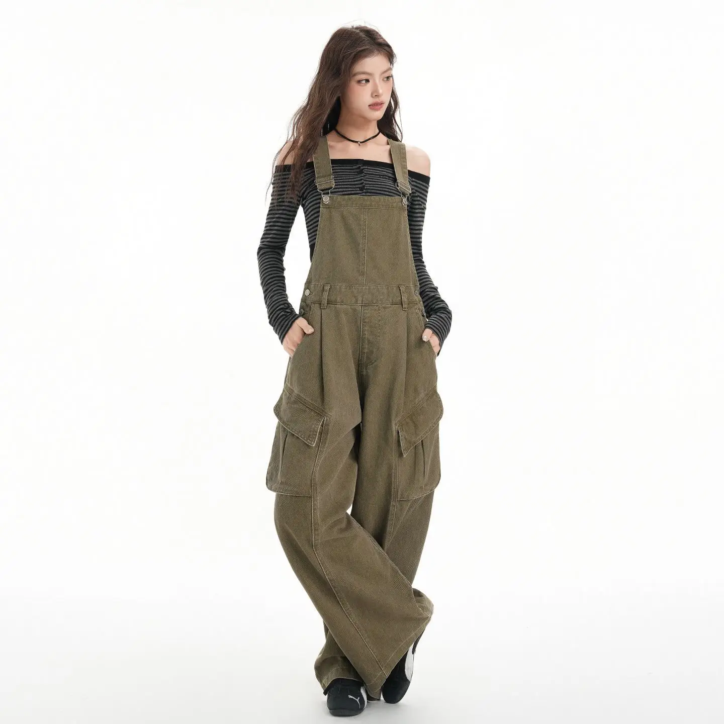 2026 Spring and Autumn New Women's Cowboy jumpsuit Loose Commuter jumpsuit