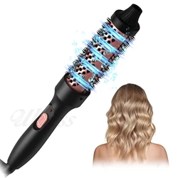 Curling Thermal Brush Double PTC Heated Curling Iron Brush Anti-Scald Round Brush 32mm Hair Curler Hot Volumizing Brush Styler