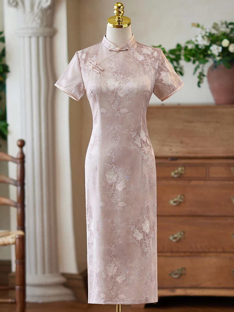 

Новое китайское платье в стиле ретро для мамы невесты/жениха, короткое, в стиле Шанхай, длинное, в винтажном стиле.