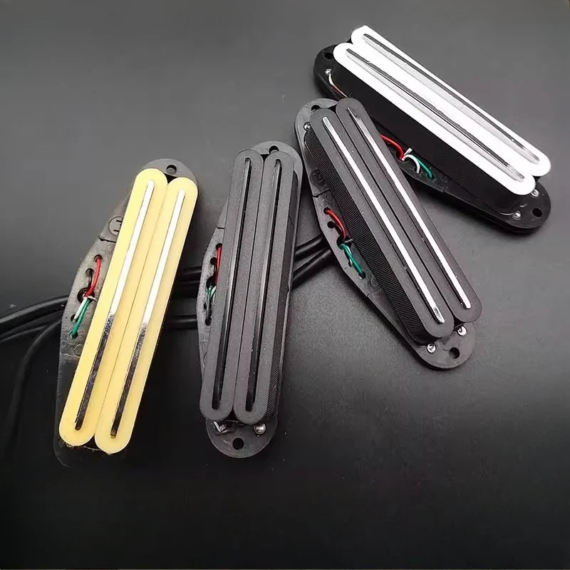 Low Noise Dual Rail Humbucker Pickup Single Coil Size Hot Rail For SQST Electric Guitar Pickup 4 Wire Coil Splitting