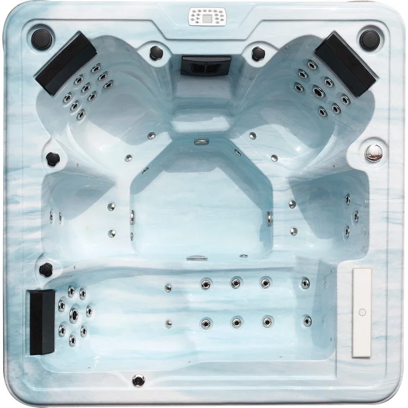 Moderne Luxus-Spa-Badewanne, rechteckig, Whirlpool-Massage, Whirlpools, Balboa-Kontrollsystem, Acryl-Abtropffläche, 2 m, für den Außenbereich, Hotelgebrauch