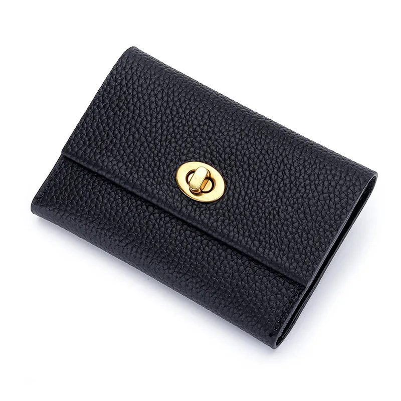 Genuine Leather Wallet Women Short Zipper Purse Brand Design Coin Purse ID Card Holder 100% Cowhide Ladies Wallets Money