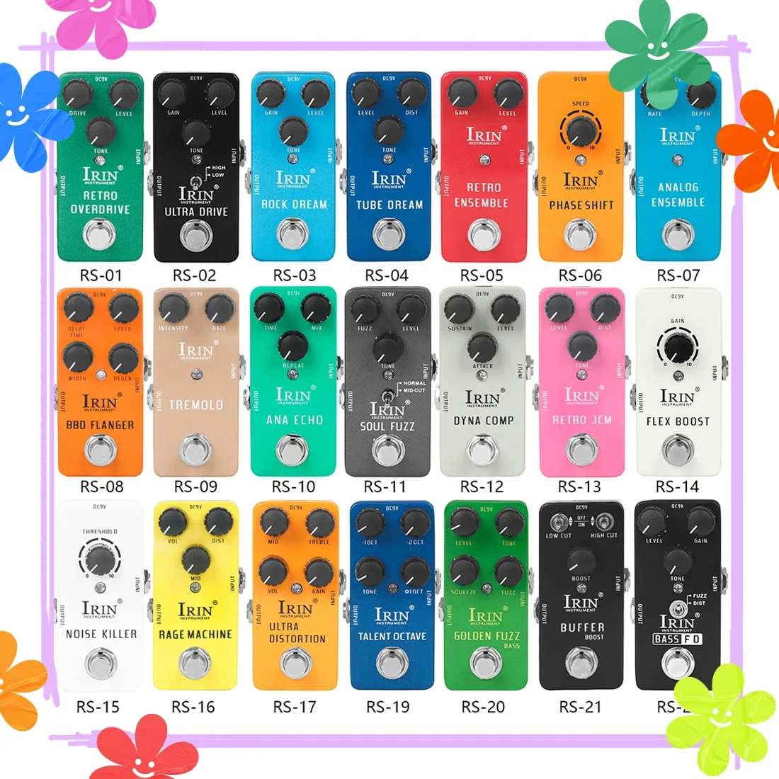 IRIN Electric Guitarra Effect Pedal Compression Fuzz Overdrive Distortion Boost Bass True Bypass Pedals RS Guitar Accessories