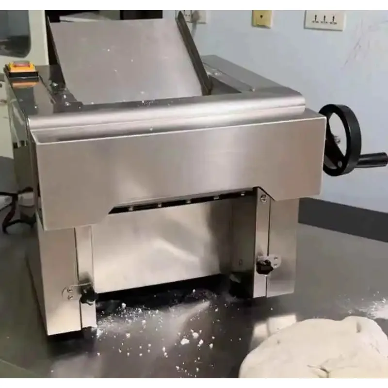 Small Electric Desktop Table Top Dough Sheeter Pizza Stainless Steel Automatic Dough Press Machine Noodle Maker 220V Engine Core