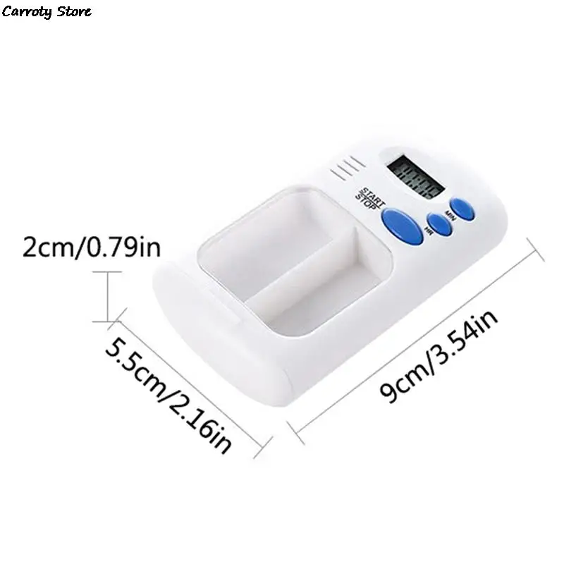 2 Grid Pill Box Medicine Storage Boxes Electronic Timing Reminder Medicine Boxes Alarm Timer Pills Organizer Pill Drug Container