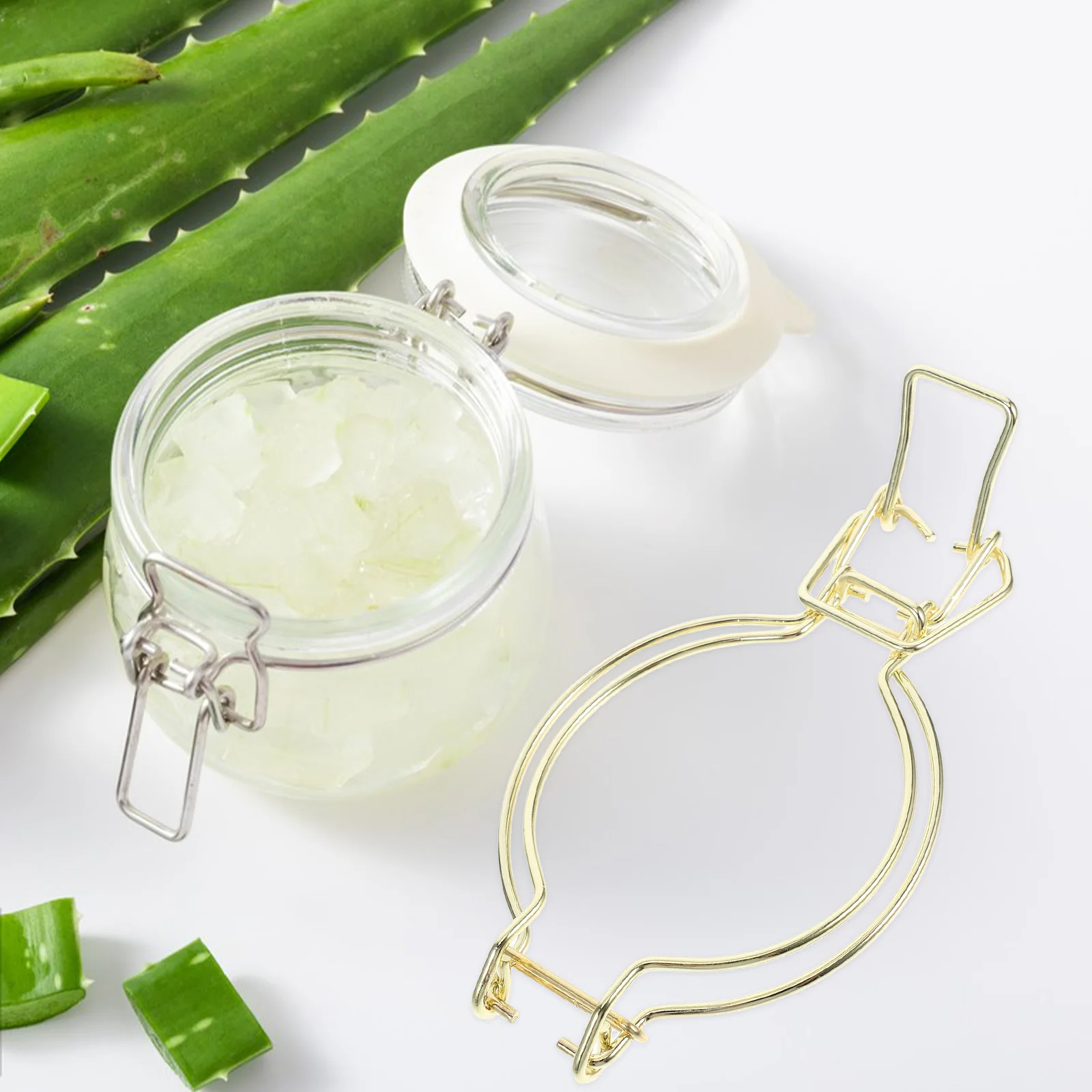 3 قطعة جرة تخزين سلك المشبك الفولاذ المقاوم للصدأ الذهب إنهاء محكم ختم قفل مشبك ميسون الزجاج الحاويات استبدال الأسلاك