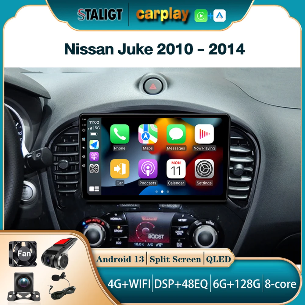 

Android 13 Carplay Car Radio Wireless Android Auto Stereo Multimedia Automotive For Nissan Juke YF15 2010 2011 2012 2013 2014