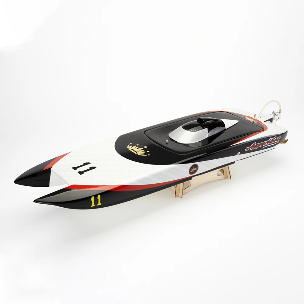 Remote Control Catamaran Ghost 1107 Cat Boat Model Fiberglass Hull RC Electric Speedboat Model Toy Gift Finished Boat Model