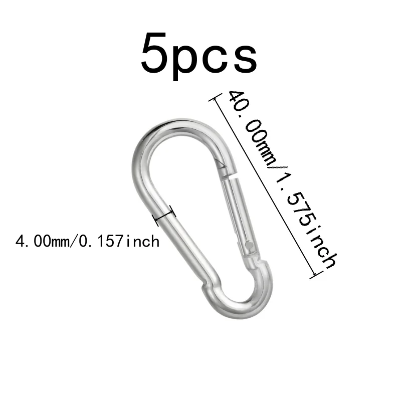 5 pcs M4 Keychain Carabiners, Outdoor Camping, Strong Load Capacity, Compact Portable Size, Multipurpose